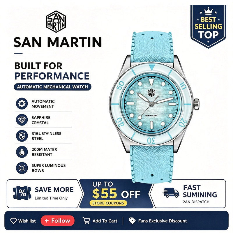 Sapphire Crystal Display - Jam Tangan Wanita San Martin Model