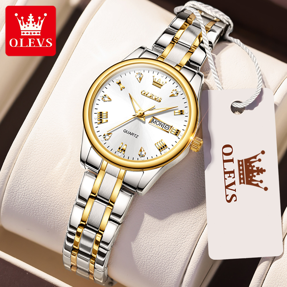 Luxury Watch Leather Strap - OLEVS jam tangan wanita merek mewah