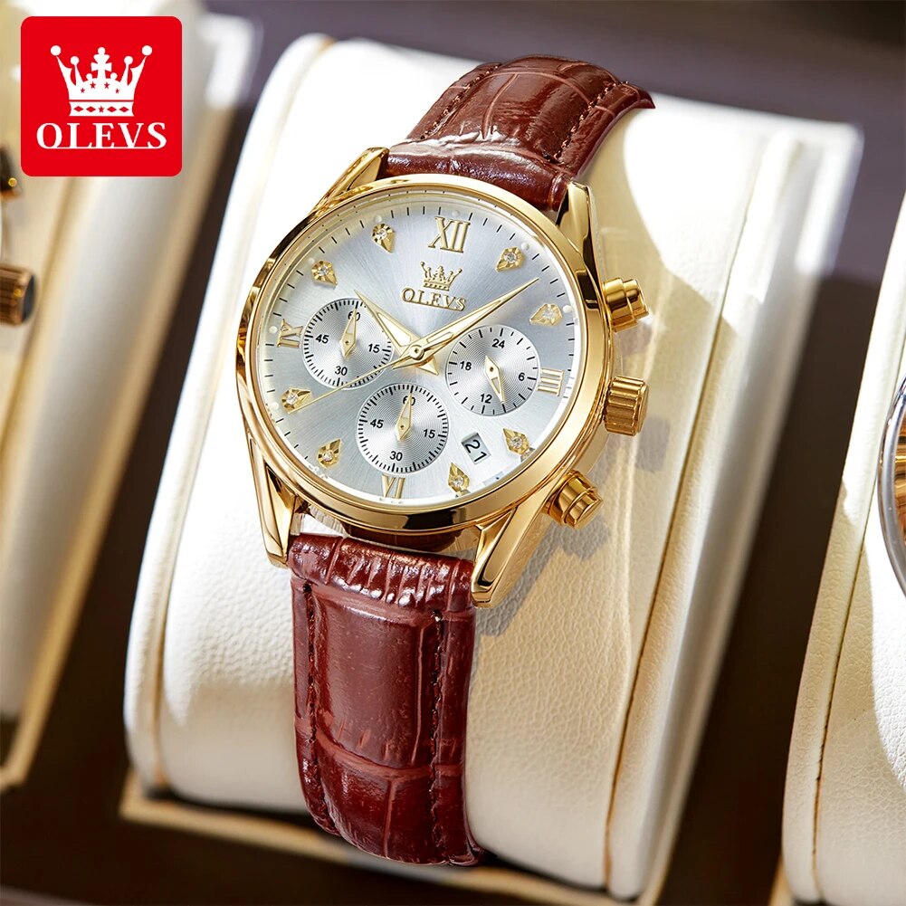 Luxury Watch Leather Strap - OLEVS jam tangan wanita, arloji tali