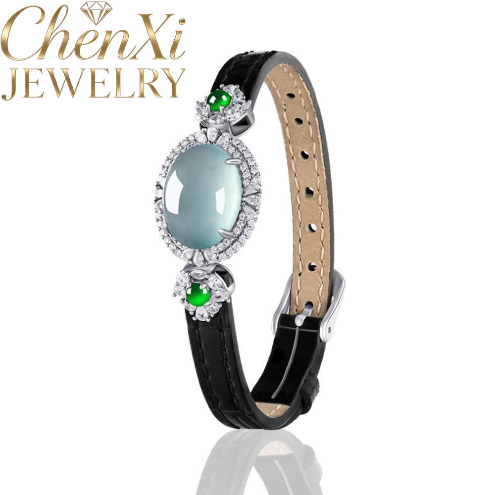 Luxury Watch Grade - Gelang Jadeite Biru Air Alami Kelas