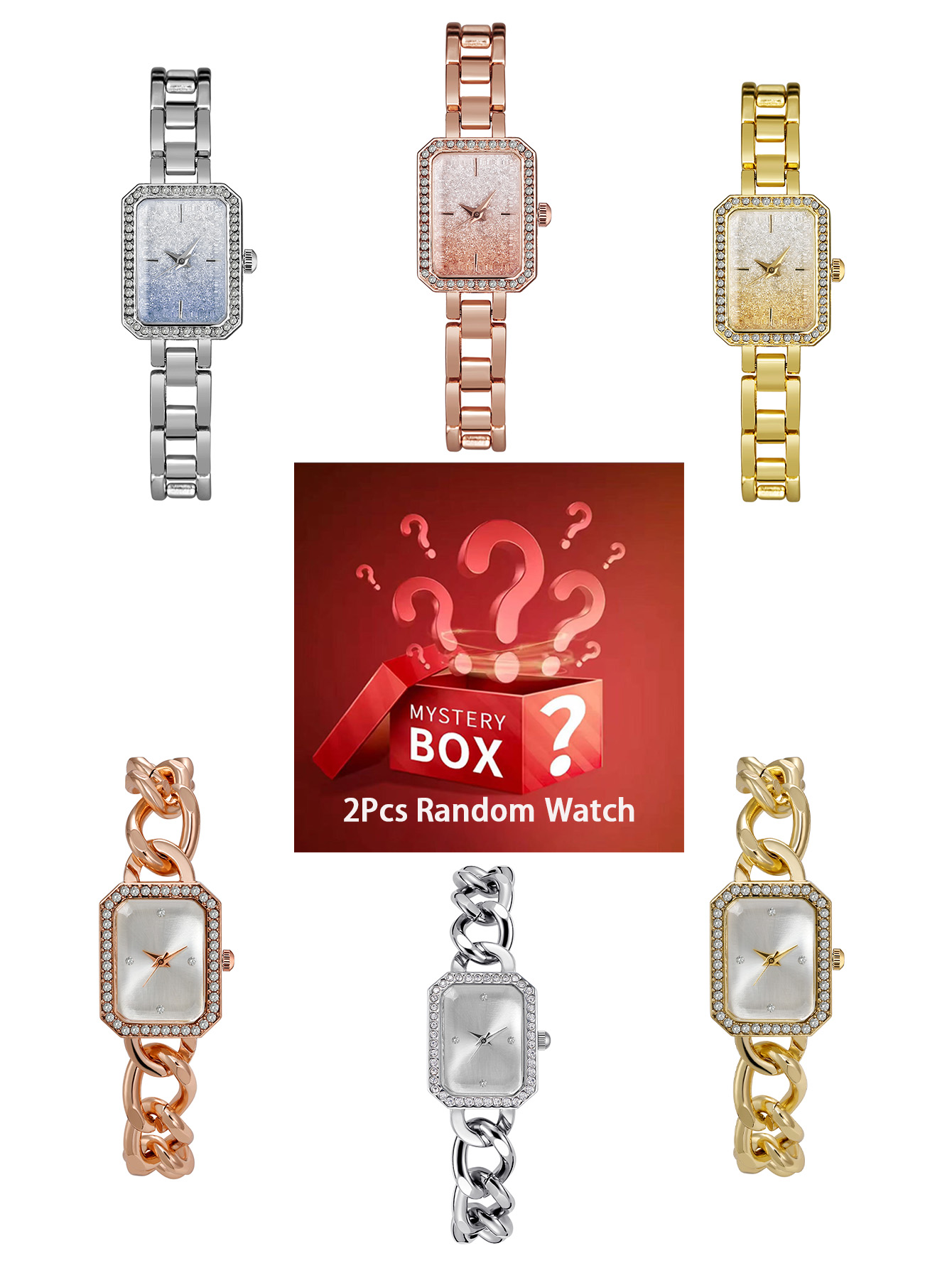 Luxury Watch Diamond - 2 buah jam tangan wanita kotak