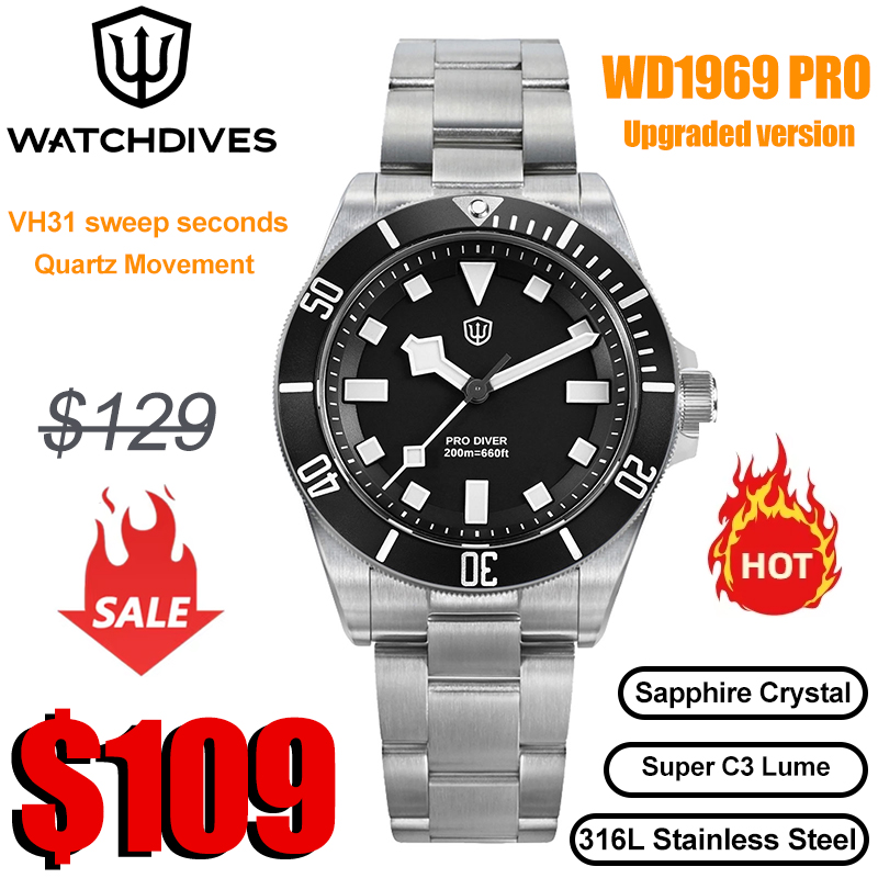 Diver Watch 300M - Watchfres jam tangan Quartz wd1999 Pro