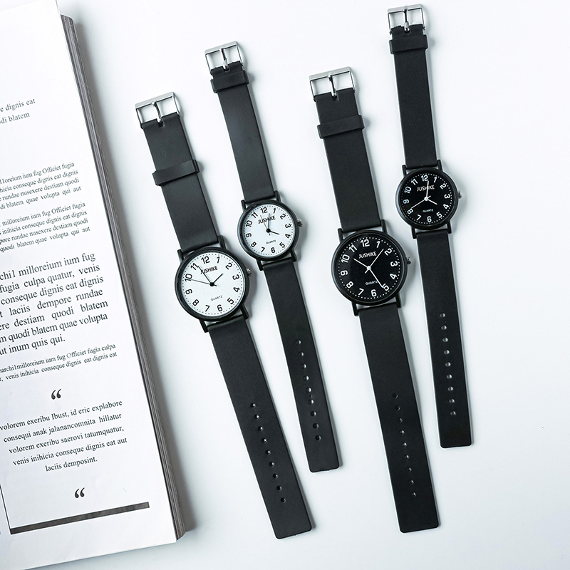 Luxury Watch Leather Strap - Jam Tangan Hitam Sederhana Jam Tangan