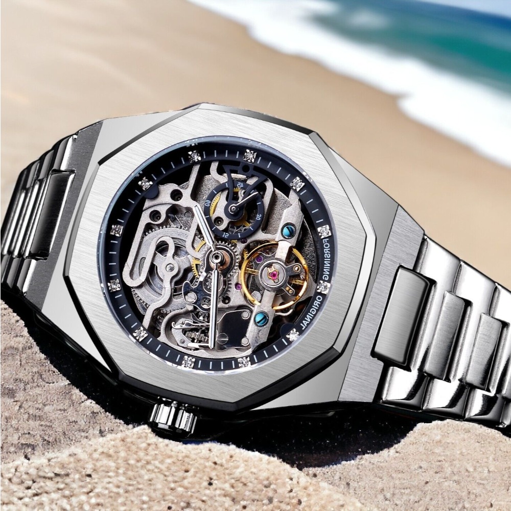 Luxury Watch Nice - FORSINING Jam Tangan Tali Baja Tahan