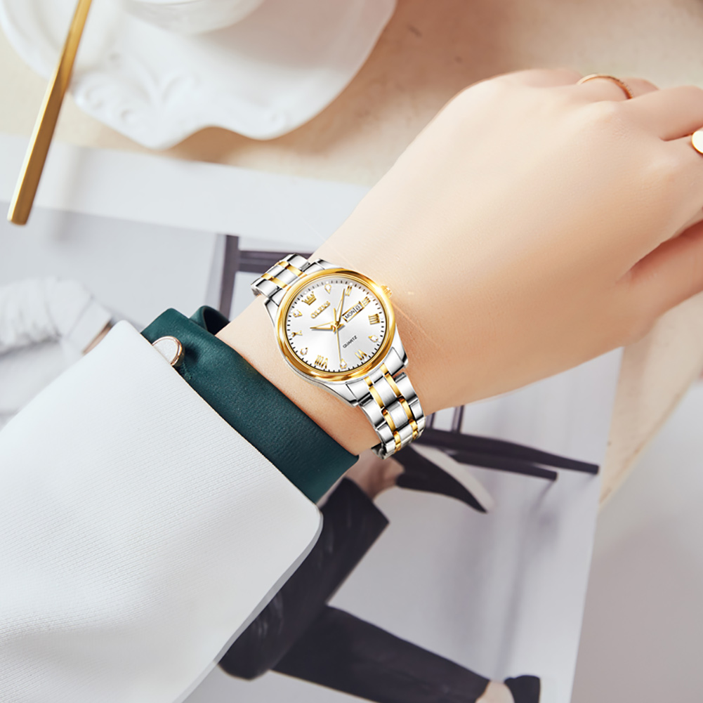OLEVS jam tangan wanita merek  - Luxury Watch Leather Strap ulasan dan harga