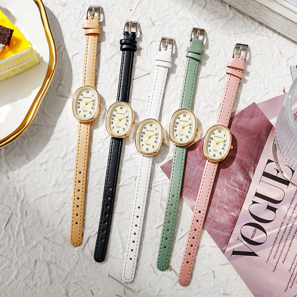 Jam Tangan Wanita Dial Oval Me - Luxury Watch Leather Strap ulasan dan harga