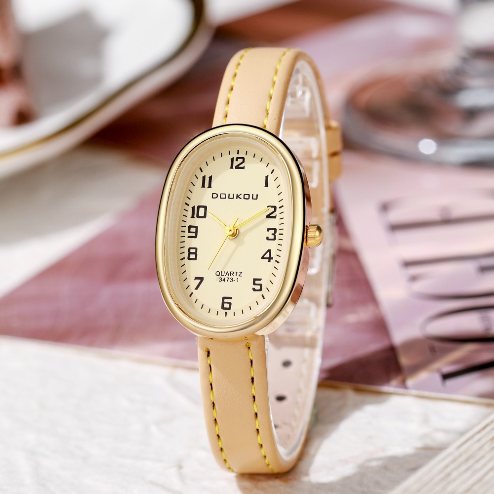 Jam Tangan Wanita Dial Oval Me - Luxury Watch Leather Strap ulasan dan harga