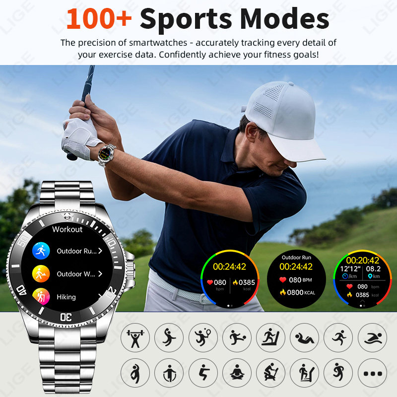 LIGE Jam Tangan Pintar Bisnis  - Luxury Watch On Wrist ulasan dan harga