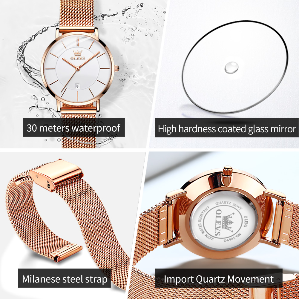 OLEVS Jam Tangan Wanita 5869 J - Luxury Watch Logos ulasan dan harga