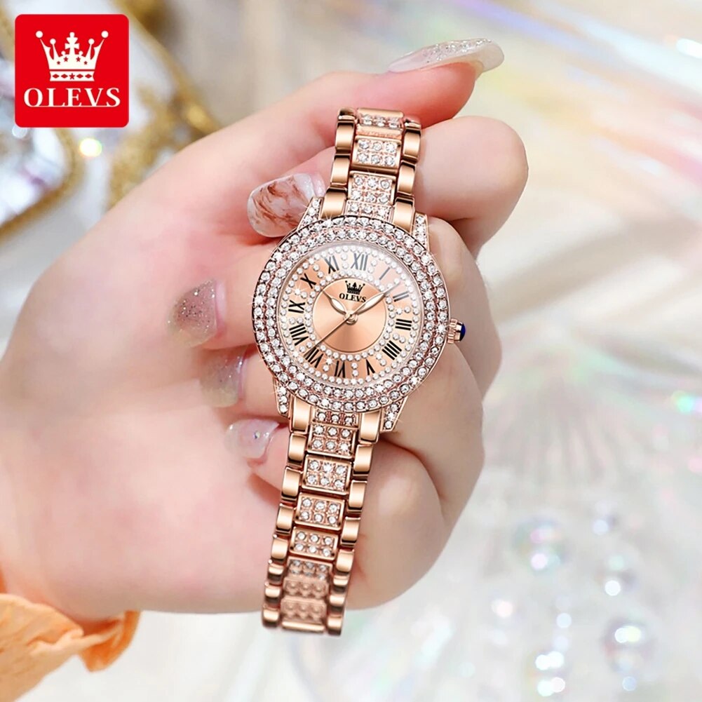 OLEVS jam tangan kuarsa wanita - Luxury Watch Diamond ulasan dan harga