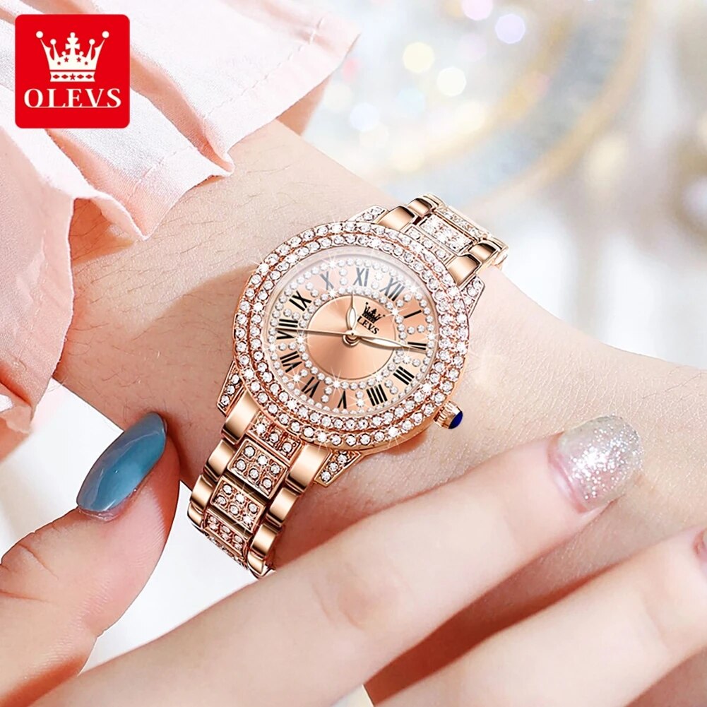 OLEVS jam tangan kuarsa wanita - Luxury Watch Diamond ulasan dan harga