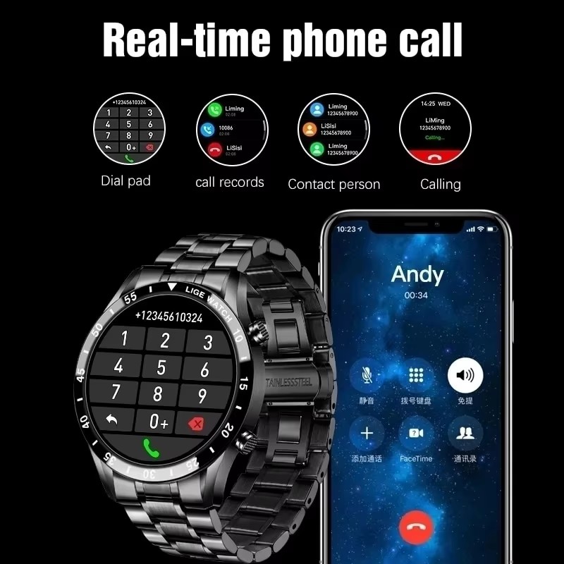 LIGE Jam Tangan Pintar Panggil - Luxury Watch On Wrist ulasan dan harga