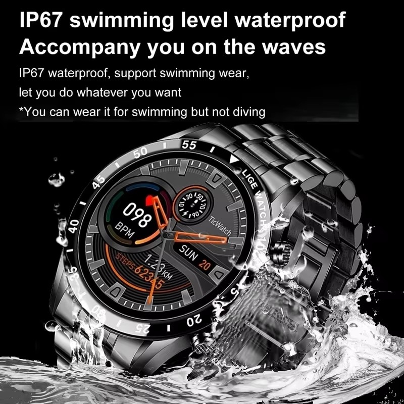 LIGE Jam Tangan Pintar Panggil - Luxury Watch On Wrist ulasan dan harga