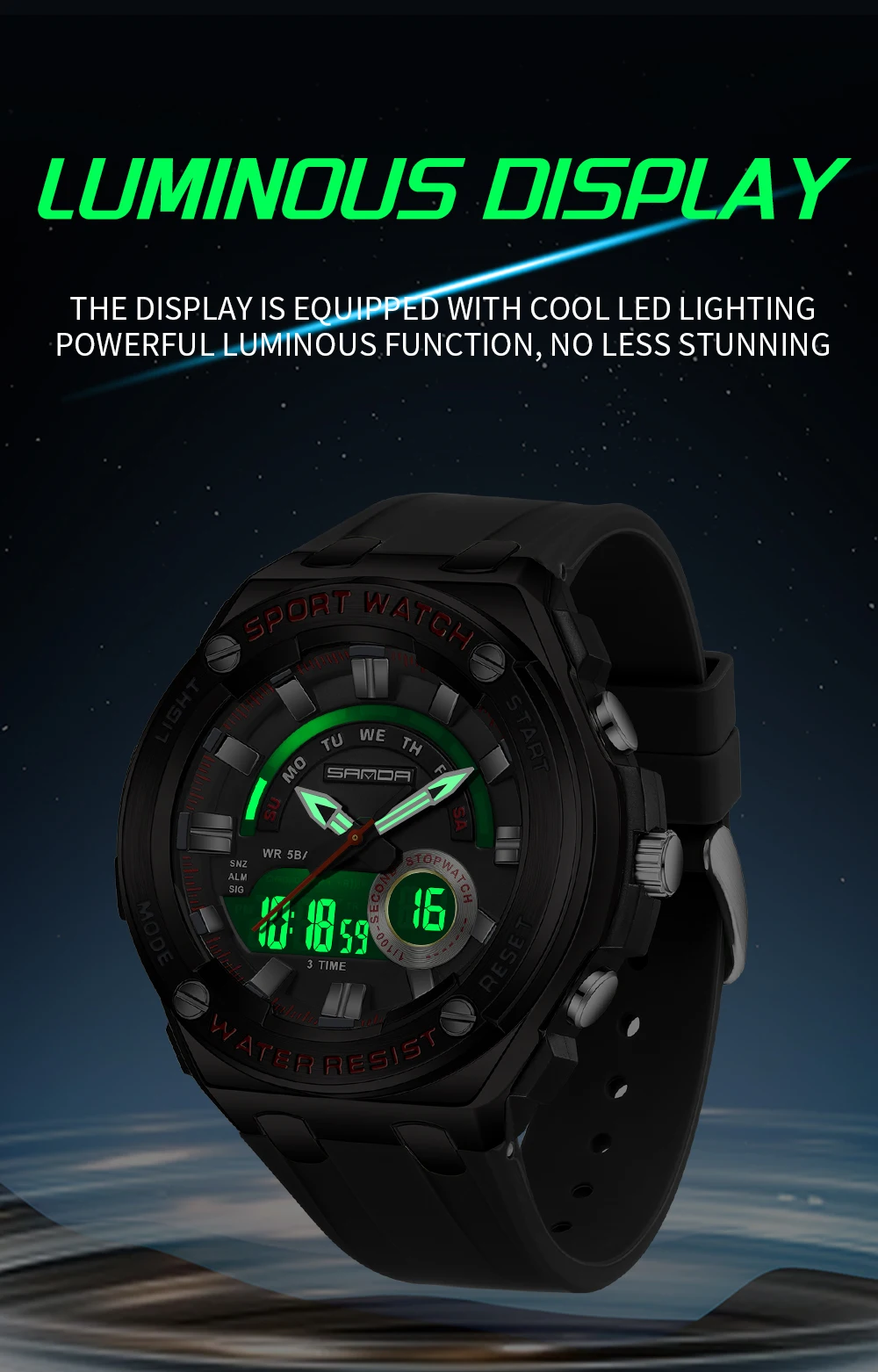 SANDA Jam Tangan Kuarsa Elektr - Luxury Watch Shop ulasan dan harga