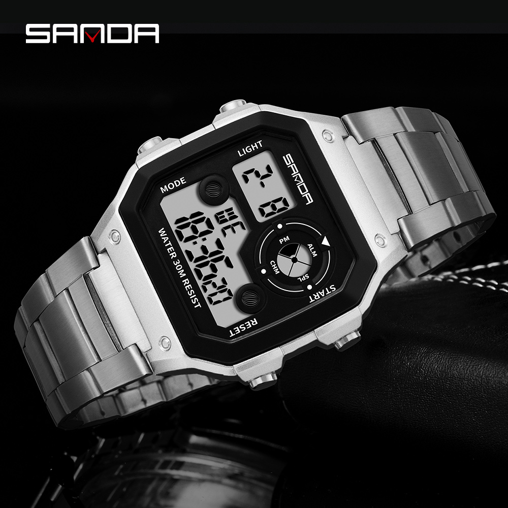 SANDA Jam Tangan Pria Digital  - Luxury Watch Shop ulasan dan harga