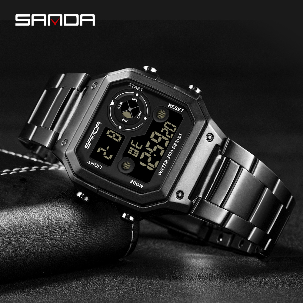 SANDA Jam Tangan Pria Digital  - Luxury Watch Shop ulasan dan harga