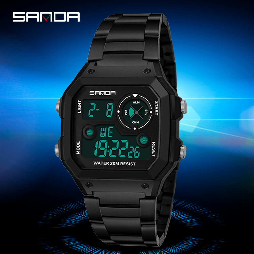 SANDA Jam Tangan Pria Digital  - Luxury Watch Shop ulasan dan harga