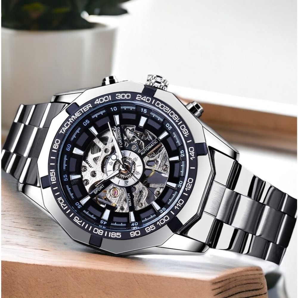 FORSINING Jam Tangan Tali Baja - Luxury Watch Nice ulasan dan harga
