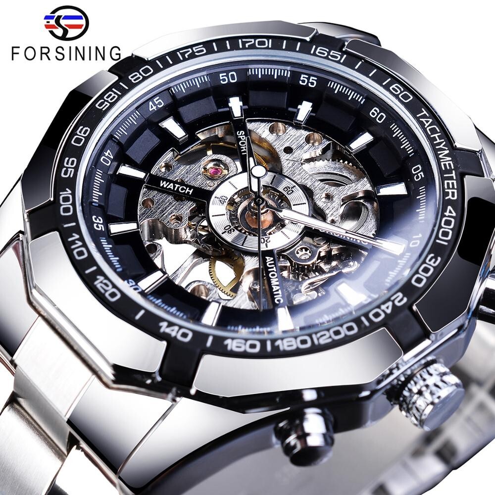 FORSINING Jam Tangan Tali Baja - Luxury Watch Nice ulasan dan harga