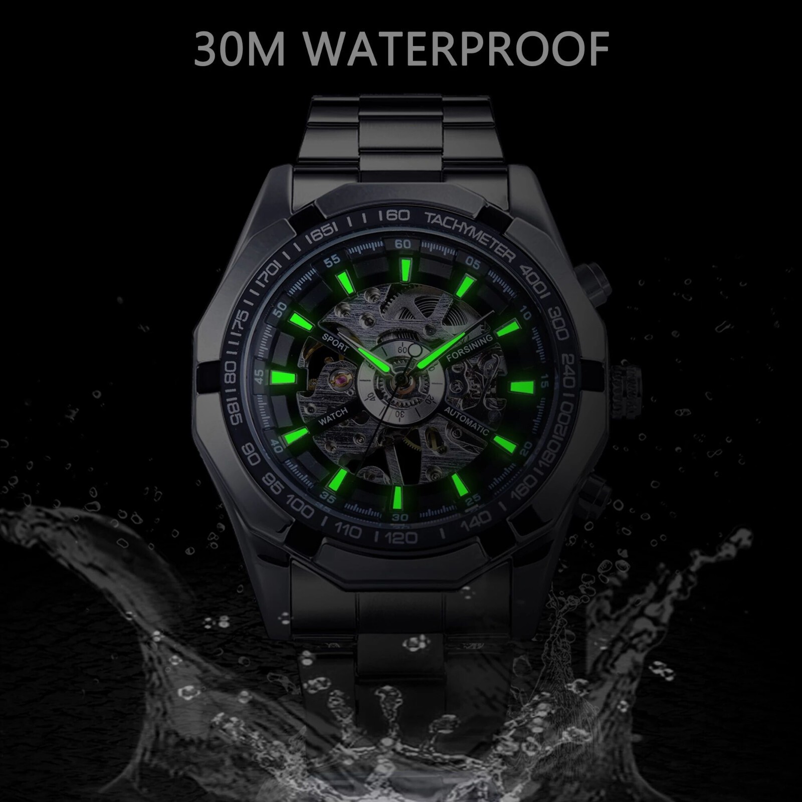 FORSINING Jam Tangan Tali Baja - Luxury Watch Nice ulasan dan harga