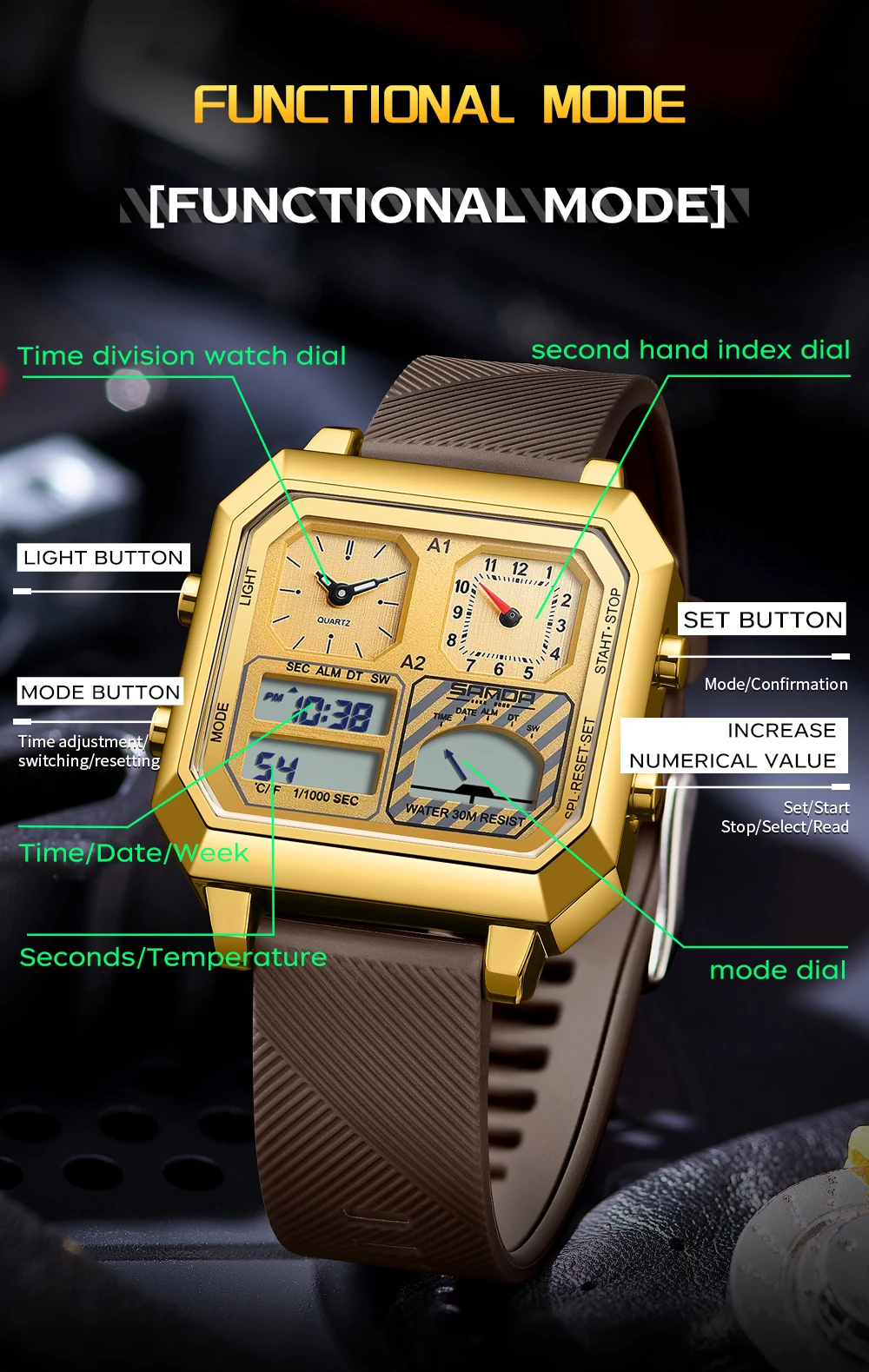 SANDA jam tangan elektronik pr - Luxury Watch Shop ulasan dan harga