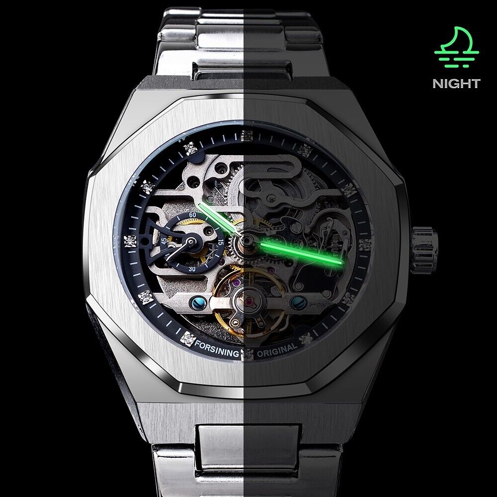 FORSINING Jam Tangan Tali Baja - Luxury Watch Nice ulasan dan harga